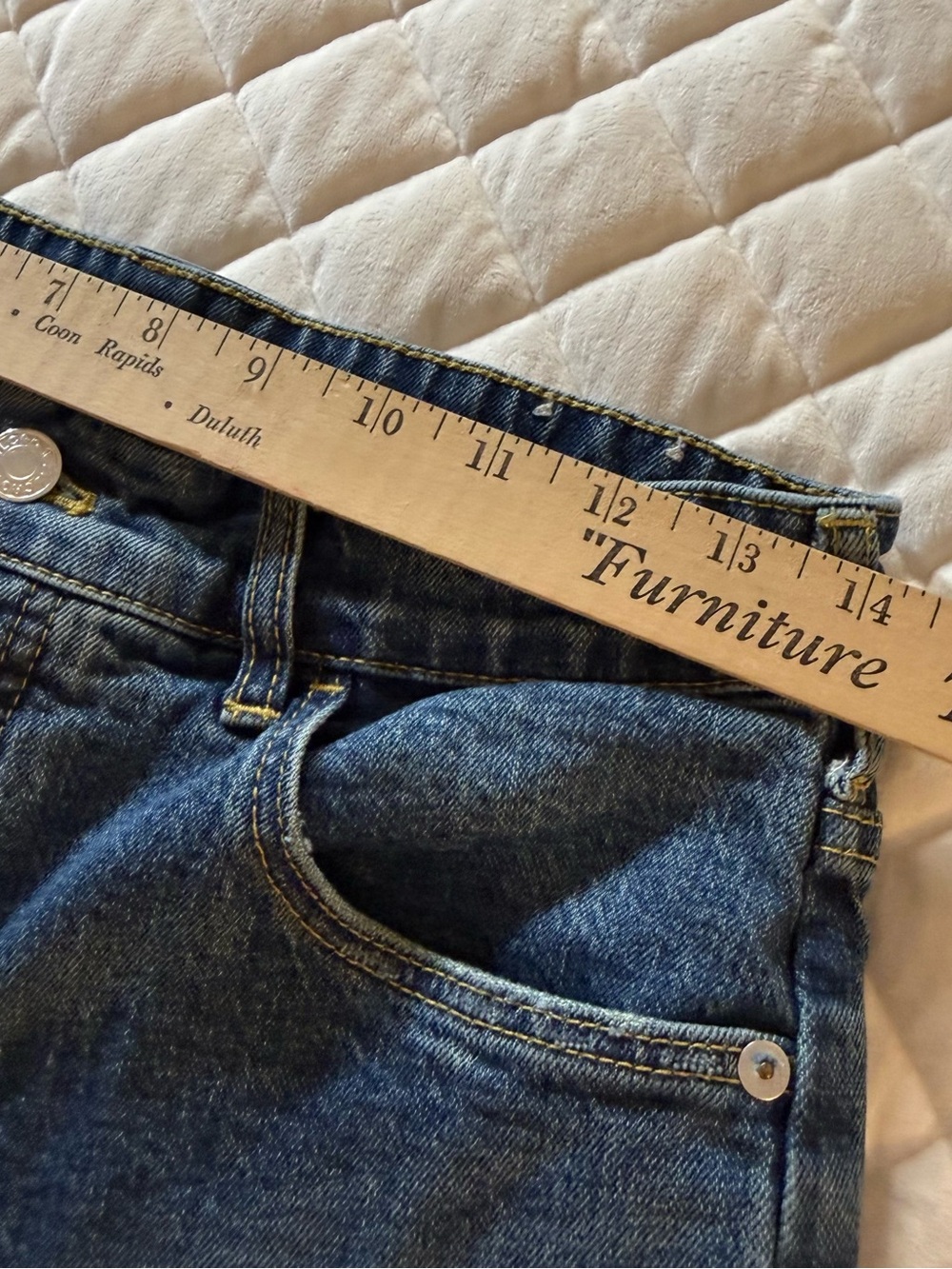 Anthropologie Pilcro The Borrowed Boyfriend Patchwork Blue Jeans Size 26 - Picture 12 of 16